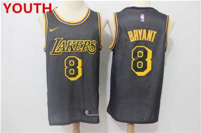 Youth Nike Lakers #8 Kobe Bryant Black City Edition Swingman Jersey->nba youth jerseys->NBA Jersey